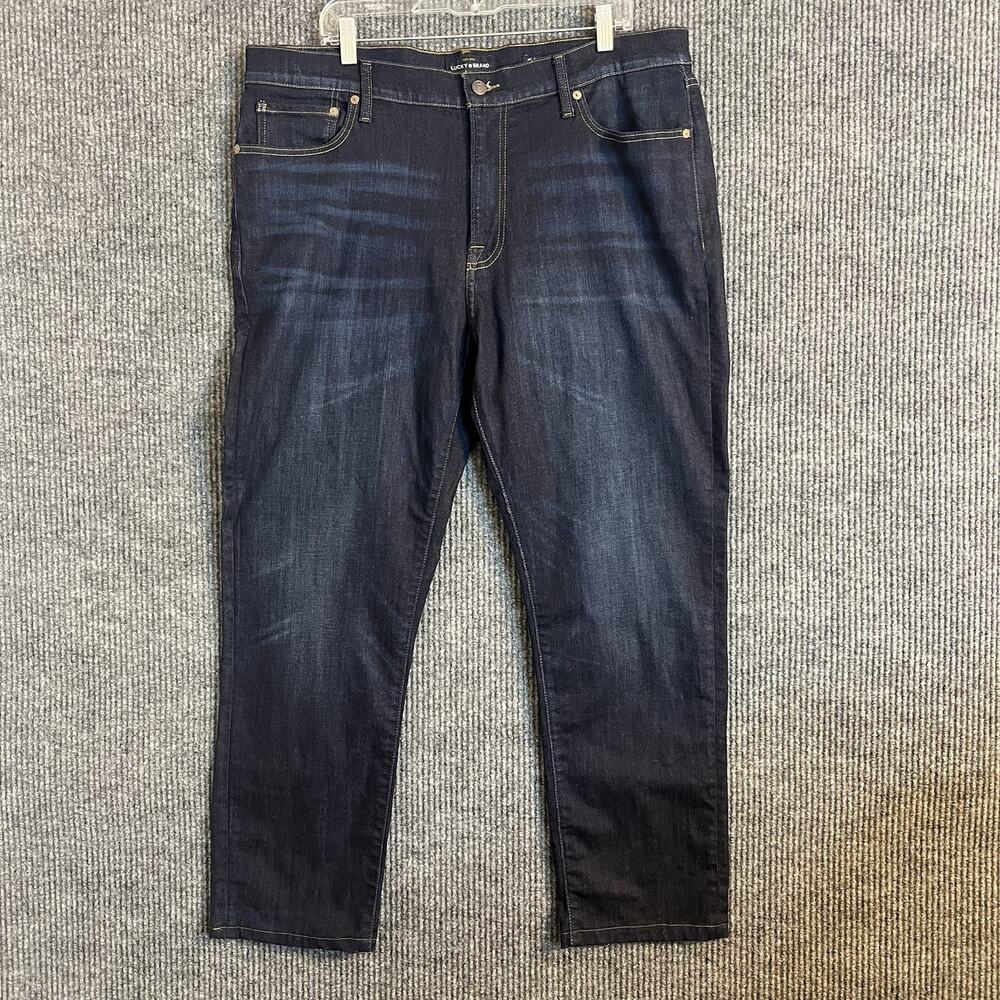 Lucky Brand Mens Athletic Slim Jeans Size 40 Blue Dark Wash Denim Cotton Stretch